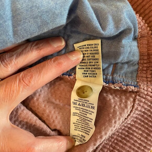 LL Bean Womens LARGE Shirt Jacket Dusty Rose Pink Corduroy Wide Wale Shacket - Picture 8 of 12
